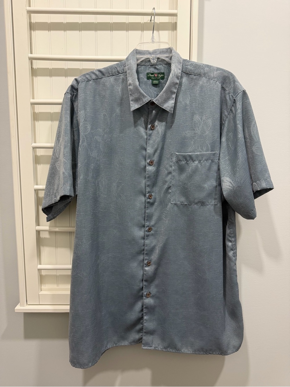 David Taylor Men's Short Sleeve Button-Down Shirt in Steel Blue